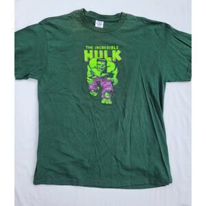 VTG Y2K Incredible Hulk Large Shirt 2002 Marvel Comic Single Stitch Made in USA